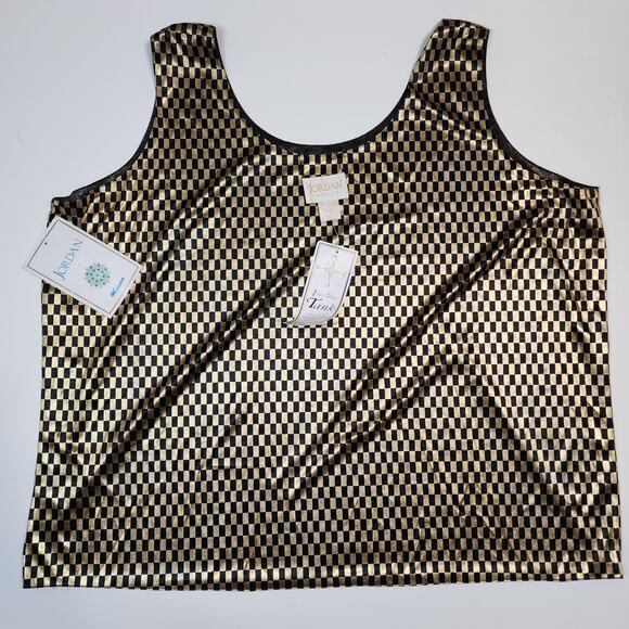 Four-way Tank Top Size 3X Gold Silver Shiny Mermaid Leopard Check Jordan Woman - Picture 9 of 16